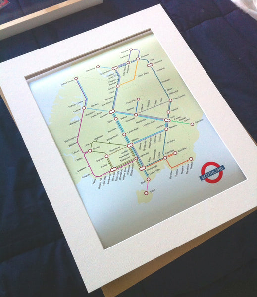 Thinking Big Southland - Tube Map Giclee Print - Macandmor