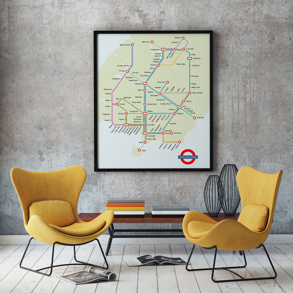 Thinking Big Southland - Tube Map Giclee Print - Macandmor