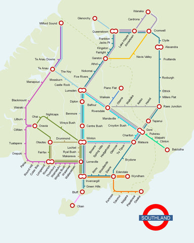 Thinking Big Southland - Tube Map Giclee Print - Macandmor